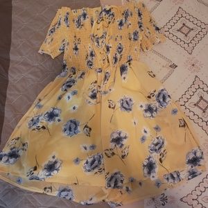 Floral Print Off The Shoulder Romper